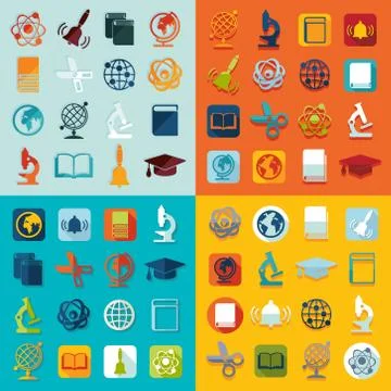 Set of education icons Stock Illustration