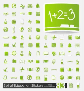 Set of education icons Stock Illustration