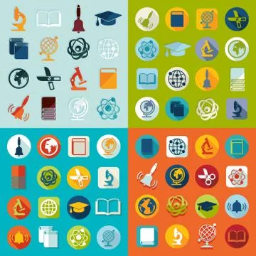 Set of education icons Illustrazione stock