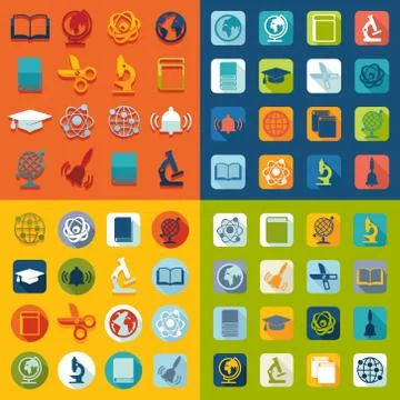 Set of education icons Stock Illustration
