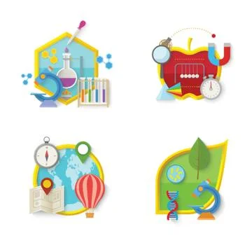 Set of education icons Stock Illustration
