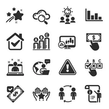 Set of Education icons, such as Accepted payment, Ranking, Candlestick chart イラスト素材