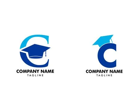 Set of Education initial Letter C Logo design Stock Illustration