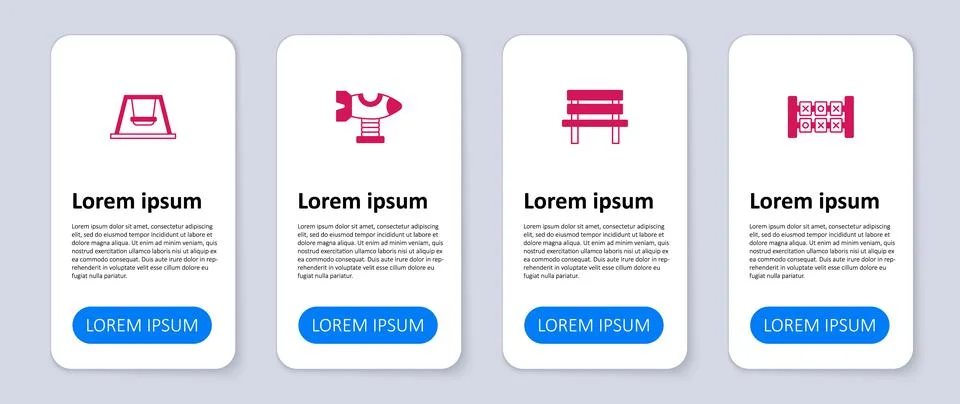 Set Education logic game, Bench, Swing plane and for kids. Business infographic Stock-Illustration