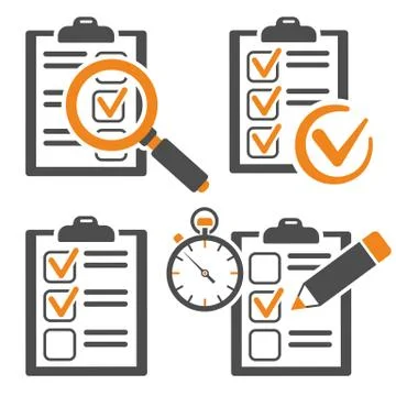 Set Education Test, Checklist Stock Illustration