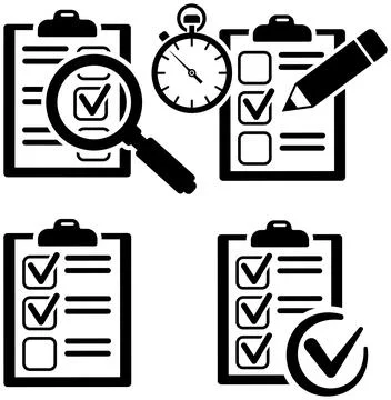 Set Education Test, Checklist Stock Illustration