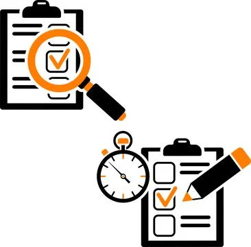 Set Education Test, Checklist 스톡 일러스트