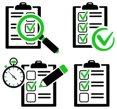 Set Education Test, Checklist Stock Illustration