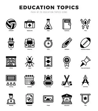 Set of Education Topics icons. Vector Illustration. Stock Illustration