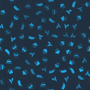 Set Eggplant, Storm, Witch hat and Winter on seamless pattern. Vector Stock Illustration