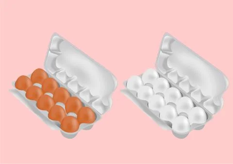 Set of eggs in boxes Stock Illustration
