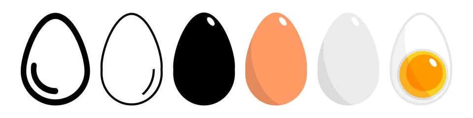 Set of eggs icons. Chicken egg illustration. Vector illustration  Stock Illustration