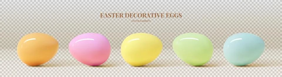 Set of eggs isolated on checkered background Stock Illustration