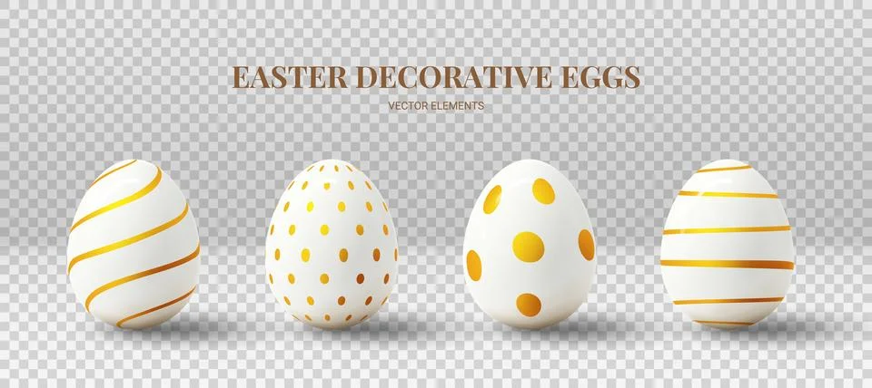 Set of eggs isolated on checkered background Stock Illustration