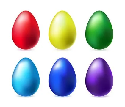 Set of eggs with light shadow for Easter day greeting card. Stock Illustration