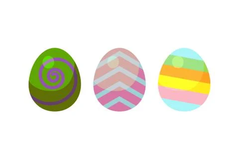 A set of eggs with patterns. Ten eggs with different patterns of different co Stock Illustration