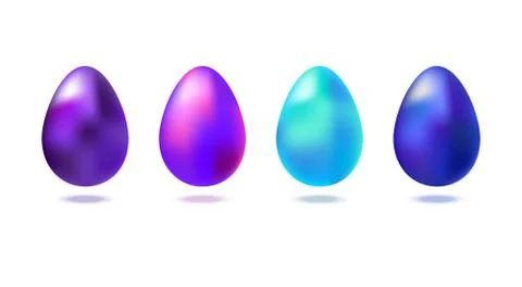 Set of eggs with shadow for Easter day greeting design. Stock Illustration