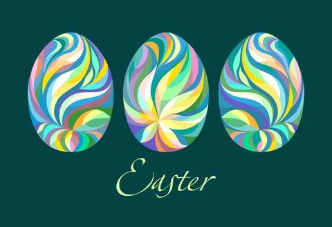 Set of eggs shape frames design. Elements for happy easter day festival des.. Stockillustratie