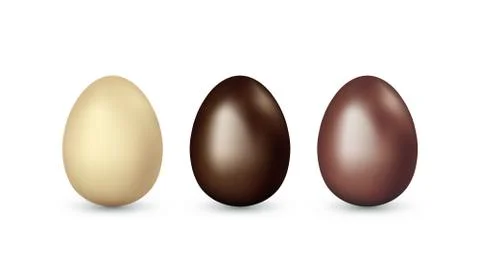 Set of eggs of white, dark, milk chocolate. Chocolate easter eggs. Easter gift Stock Illustration