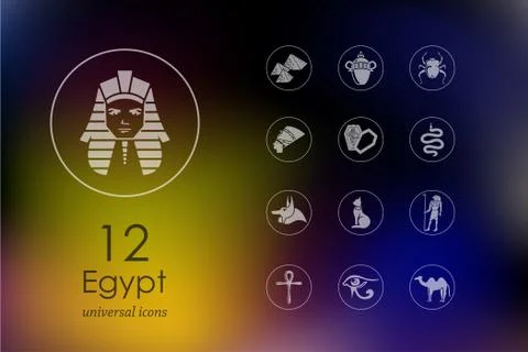 Set of Egypt icons Ilustração Stock
