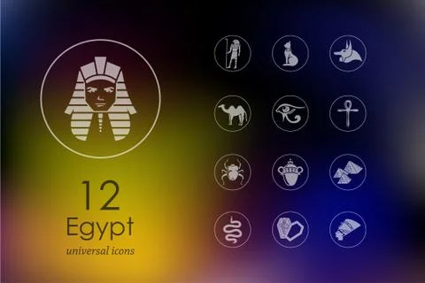 Set of Egypt icons Stock Illustration