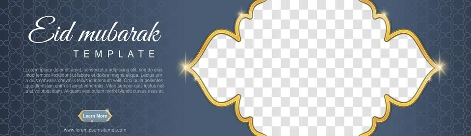 Set of eid mubarak square banner template design with a place for photos. Sui Stock-Illustration