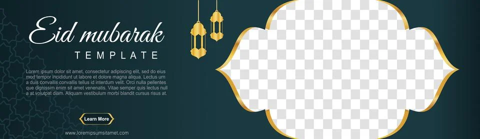 Set of eid mubarak square banner template design with a place for photos. Sui Stock Illustration