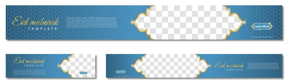 Set of eid mubarak square banner template design with a place for photos. Sui Stock Illustration