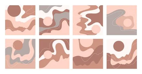 Set of eight abstract backgrounds. Blue colors. Stock Illustration