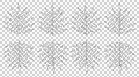 Set of eight detailed black leaf silhouettes isolated on a white background Stock Illustration