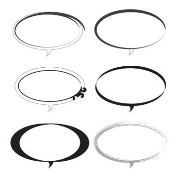 Set of eight dialogue boxes vector - speech bubbles black and white theme Stock Illustration