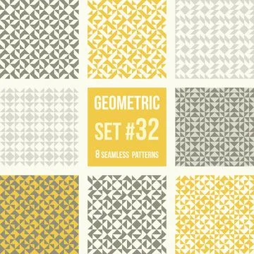 Set of eight geometric patterns Stock Illustration