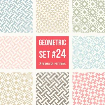 Set of eight geometric patterns Stock Illustration