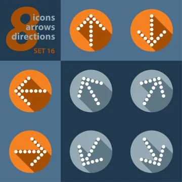 Set of eight icons with arrows Stock Illustration