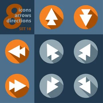 Set of eight icons with arrows Stock Illustration