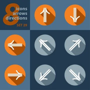 Set of eight icons - with arrows Stock Illustration