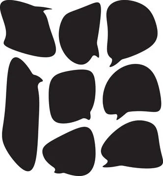 Set of eight isolated speech bubbles blank templates. chat box icon. speech.. Stock Illustration