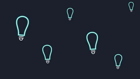 Set of Eight Minimalist Outline Lightbulb Icons in Grid Layout Vídeos de archivo 339394866