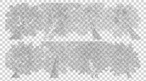 Set of eight trees in elevation and plan view for architectural projects Stock Illustration