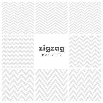 Set of eight zigzag and herringbone seamless patterns 스톡 일러스트