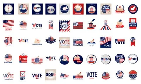 Set of election day illustrations Stock Illustration