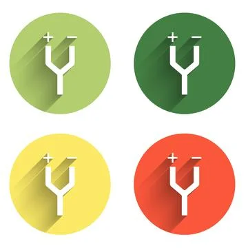 Set Electric cable icon isolated with long shadow background. Color circle .. Stock-Illustration