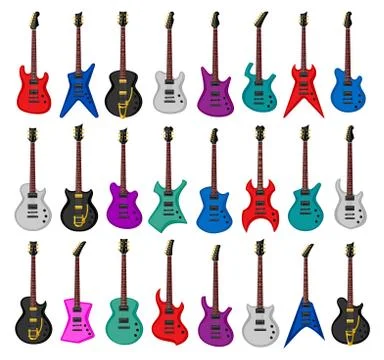Set of electric guitars Stock Illustration