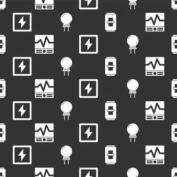 Set Electric light switch, Electrical measuring instruments, Lightning bolt and 스톡 일러스트