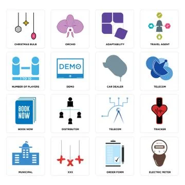 Set of electric meter, order form, municipal, telecom, book now, car dealer,  Free Stock Illustration