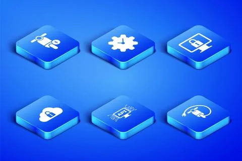 Set Electric scooter, , Computer api interface, Cloud computing lock, Time Stockillustratie