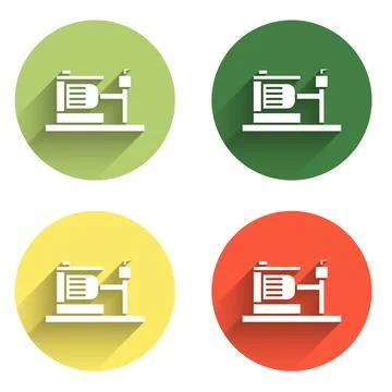 Set Electric water pump icon isolated with long shadow background. Color ci.. Stock Illustration