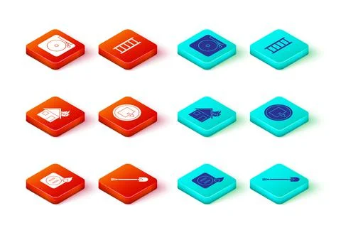 Set Electric wiring of socket in fire, Fire shovel, burning house, exit, escape Stock Illustration