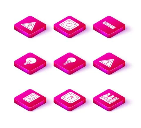 Set Electrical cabinet, light switch, Light bulb, with concept of idea, Power Illustration