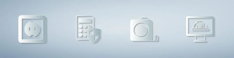 Set Electrical outlet, Security keypad access panel, Roulette construction and Stock Illustration